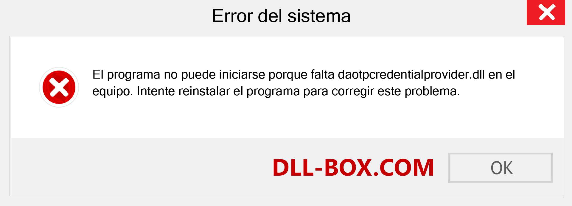 ¿Falta el archivo daotpcredentialprovider.dll ?. Descargar para Windows 7, 8, 10 - Corregir daotpcredentialprovider dll Missing Error en Windows, fotos, imágenes