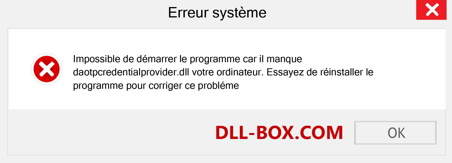 Le fichier daotpcredentialprovider.dll est manquant ?. Télécharger pour Windows 7, 8, 10 - Correction de l'erreur manquante daotpcredentialprovider dll sur Windows, photos, images